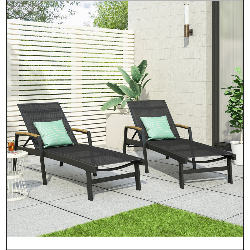 Chaise longue Oaxton, Noir
