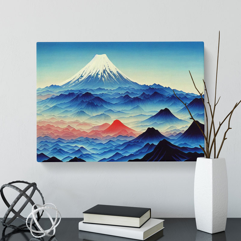 Painted Japanese Mountains Vol.6 - Wrapped Canvas Print, 35cm H x 50cm W x 3cm D