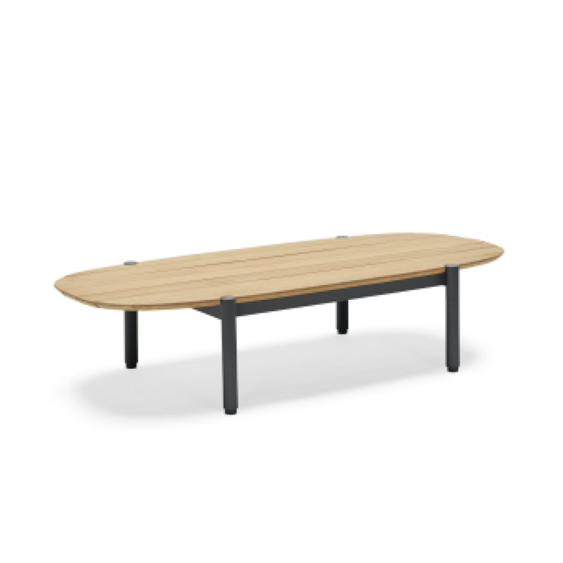 52'' Teak Outdoor Coffee Table, Charcoal
