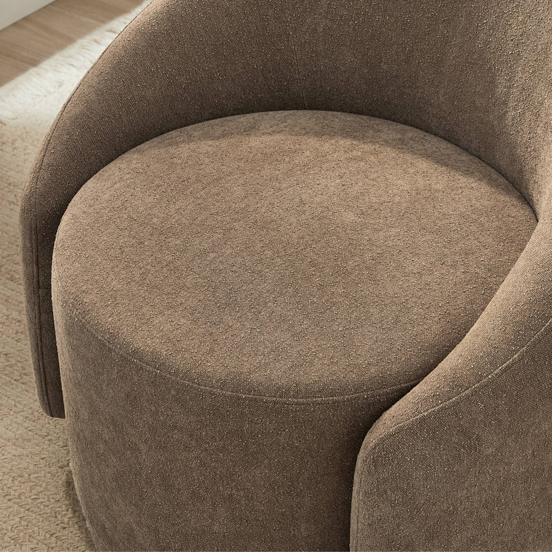 Fauteuil d'appoint tonneau pivotant Pierre, Boucle chocolat performance
