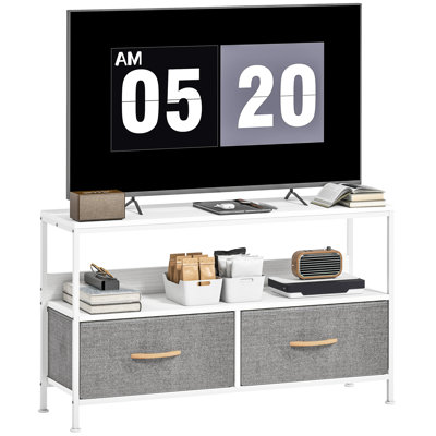 TV Stand, TV Table with Storage for 47 Inch Television, White