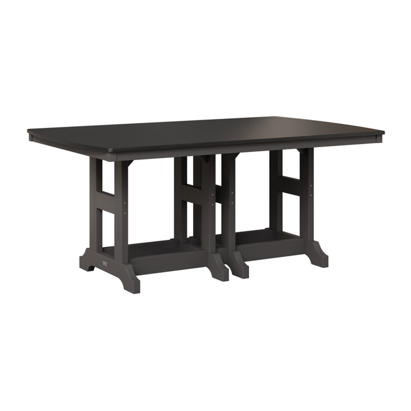 Table de salle à manger rectangulaire Berlin Garden, Gris fumée, H 30,87 po x l 72 po x P 44 po, Noir martelé