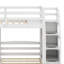 Triple lit superposé avec tiroirs, escalier de rangement et tablettes intégrées-1834769909
