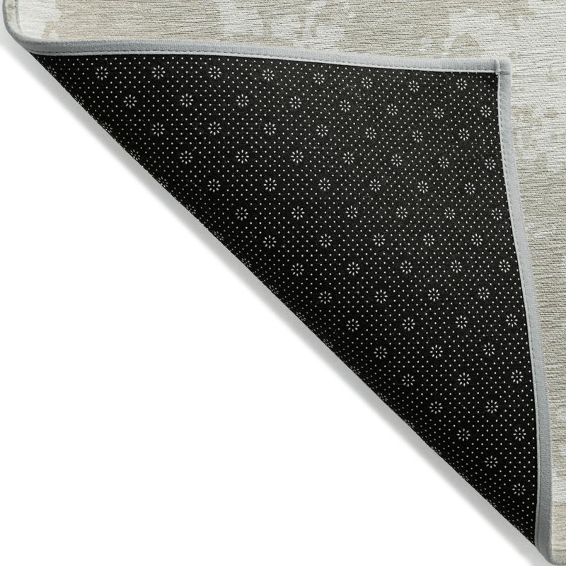 Tapis extérieur lavable abstrait beige et ivoire 3 pi x 5 pi