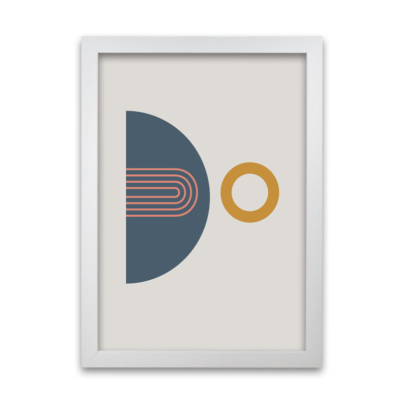 Mid Century Modern On Grey B - Print, 30cm H x 21cm W x 3cm D, White Frame