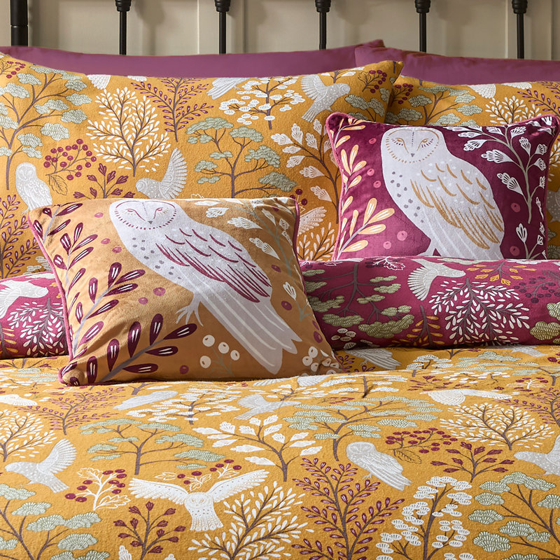 Enchanted Animal Print Red Square Cushion Cover