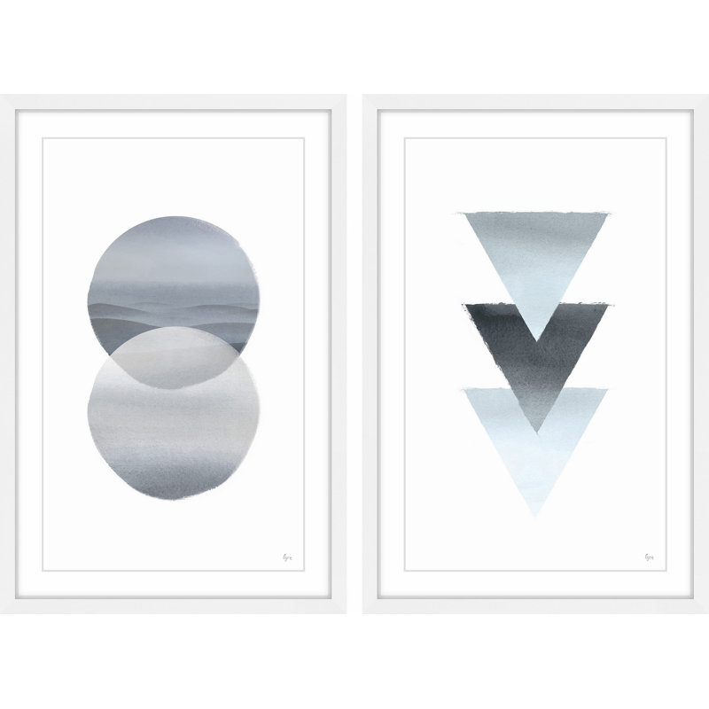 Upside Down Diptych par Eyre Tarney - Ensemble de 2 reproductions encadrées sur papier, H 18 po x l 12 po, Cadre blanc