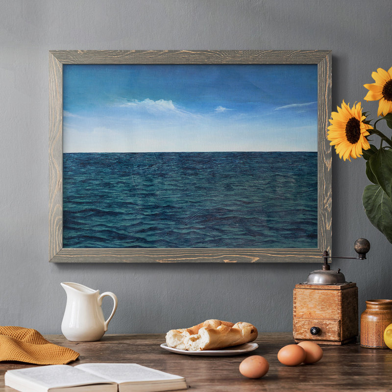 Open Water I, peinture sur toile encadrée, Gris, H 14 po x l 20 po x P 1,5 po