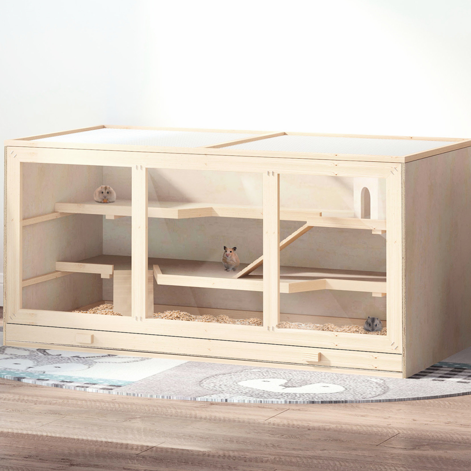 Gallery Detail: August Grove Large Hamster Cage Wood Structure For And Others