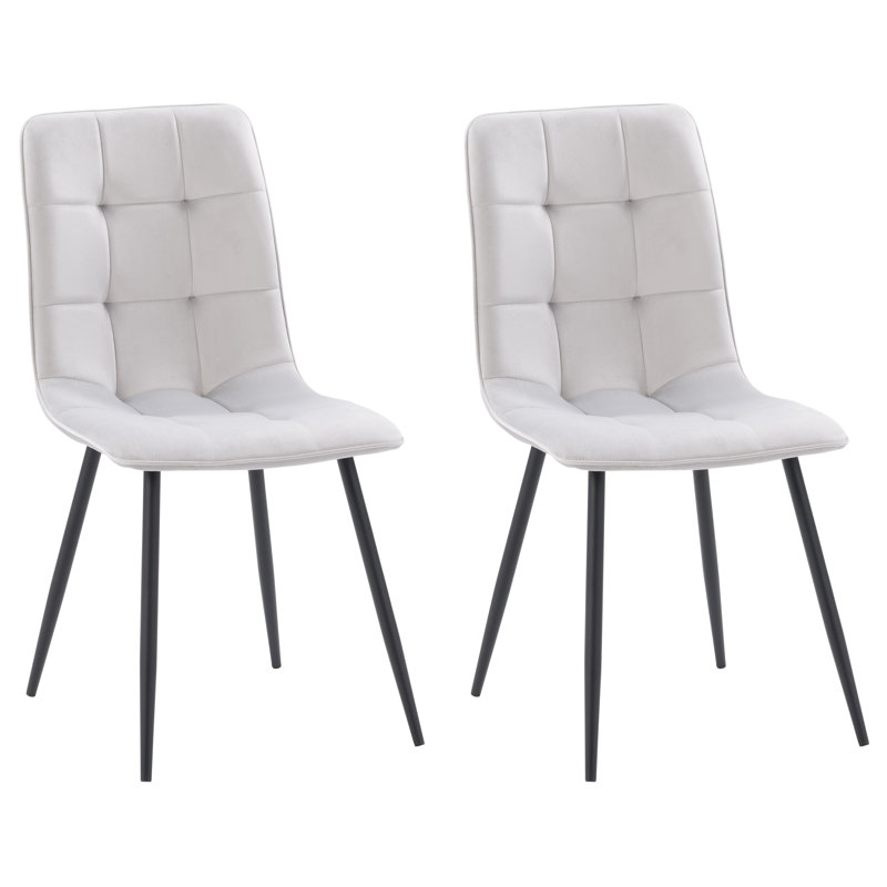 Chaise d'appoint en velours capitonné Steller, Gris clair