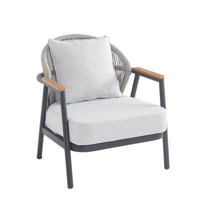 Orla Outdoor Patio Rope Club Chair, Set Of 1