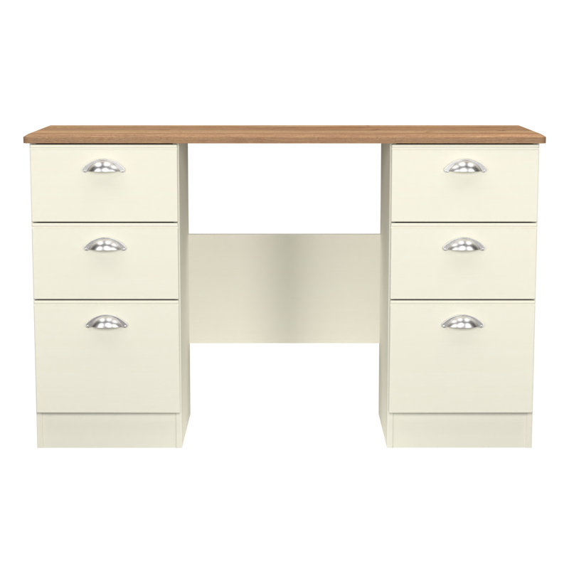 Fully Assembled Murier Dressing Table, Cream Ash/Riviera Oak