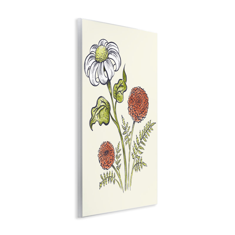 Plaque murale de style rétro Garden Blossoms, design par Hannah Moren, H 15 po x l 10 po