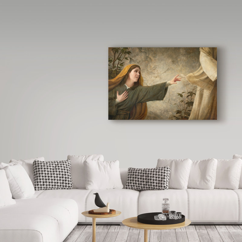 « a thread of foi », reproduction de peinture à l’acrylique sur toile tendue, H 30 po x l 47 po x P 2 po