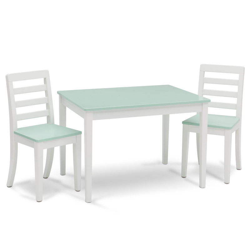 Ensemble de table et 2 chaises Delta Children Gateway, certifié Greenguard Gold, Blanc / aqua
