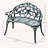 Outsunny 2-Person Cast Aluminum Bench with Floral Accent