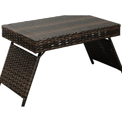 Lightweight Brown Table With American Design, Foldable Legs, Weather - , Wipe Clean Surface, 23.5 In Depth, Quick Setup On Decks Portable Style, Legs For Easy Storage, Build, No Assembly, Deep, 16