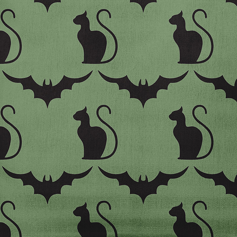 Coussin intérieur / extérieur Cats and Bats, Sauge, 14 po x 20 po