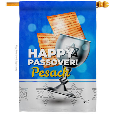 Aynura Double Sided 40'' H x 28'' W Polyester Passover House Flag