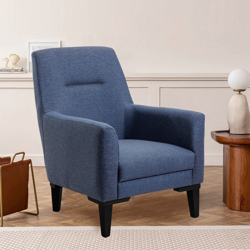 Sky Upholstered Side Chair, Navy Blue, Black