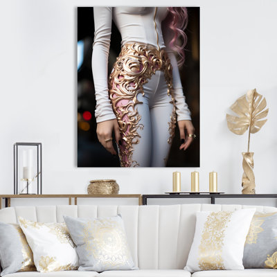 " Gold Fashion Artwork On Model I "