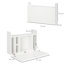 Drop Leaf Wall Mounted Desk with Hidden Storage, White Modern Floating Home Office Work Table