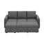 Canapé-lit modulaire en L Hoelscher avec rangement en polyester gris foncé-361050148