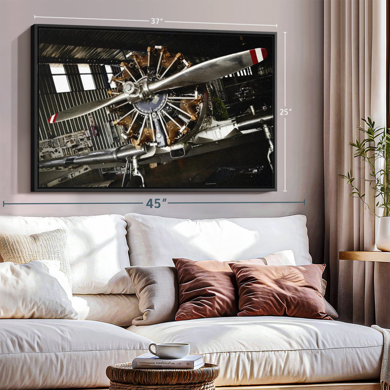 "Art mural hélice d'avion de guerre", H 25 po x l 37 po