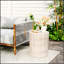 Table d'appoint d'extérieur / d'intérieur en béton léger avec finition en travertin, polyvalente et durable pour un décor moderne-1284527744