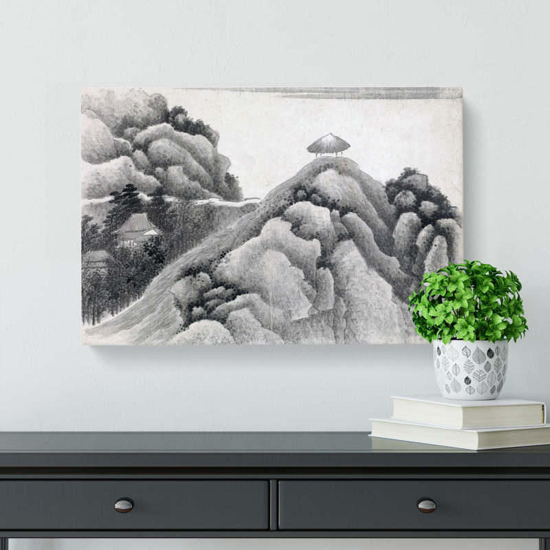 Hut on the Mountain Top by Gong Xian - Wrapped Canvas, 40cm H x 60cm W x 3cm D