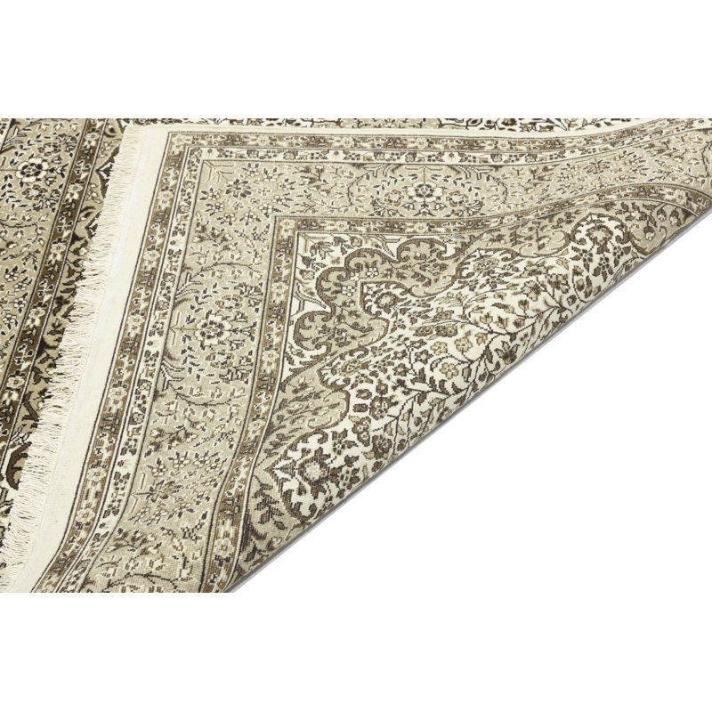 Cream Traditional 6X8 Indo Kerman Oriental Area Rug