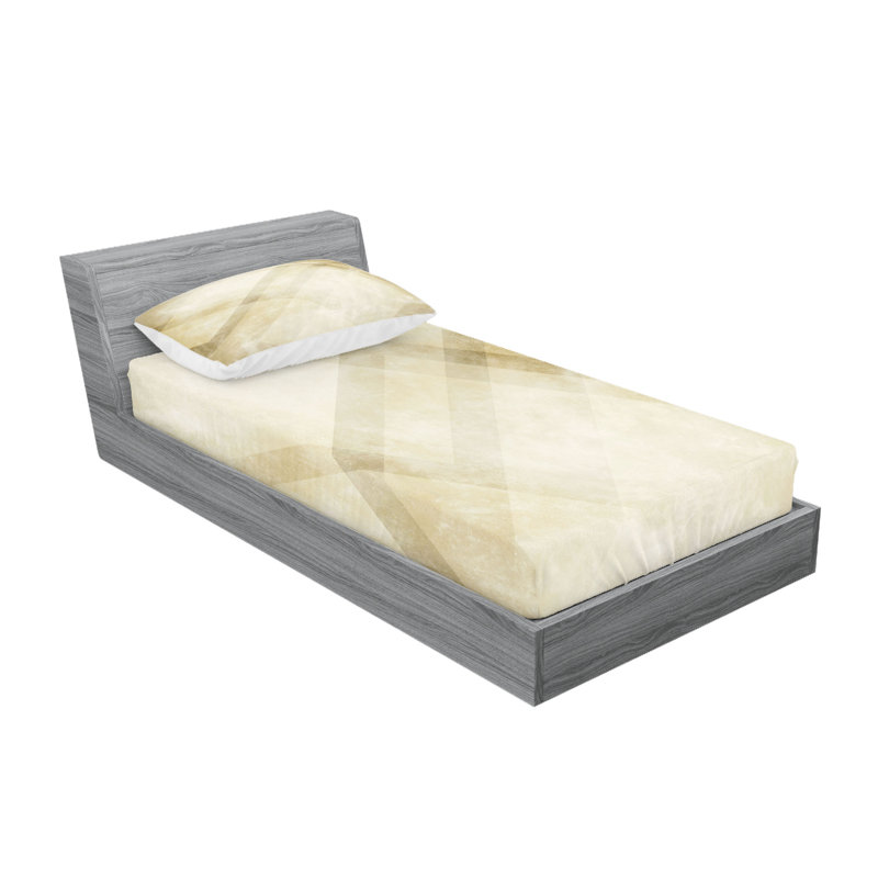 Ensemble de draps et taies décoratives brun clair Ambesonne, Ensemble de draps pour lit simple + 1 drap-housse 