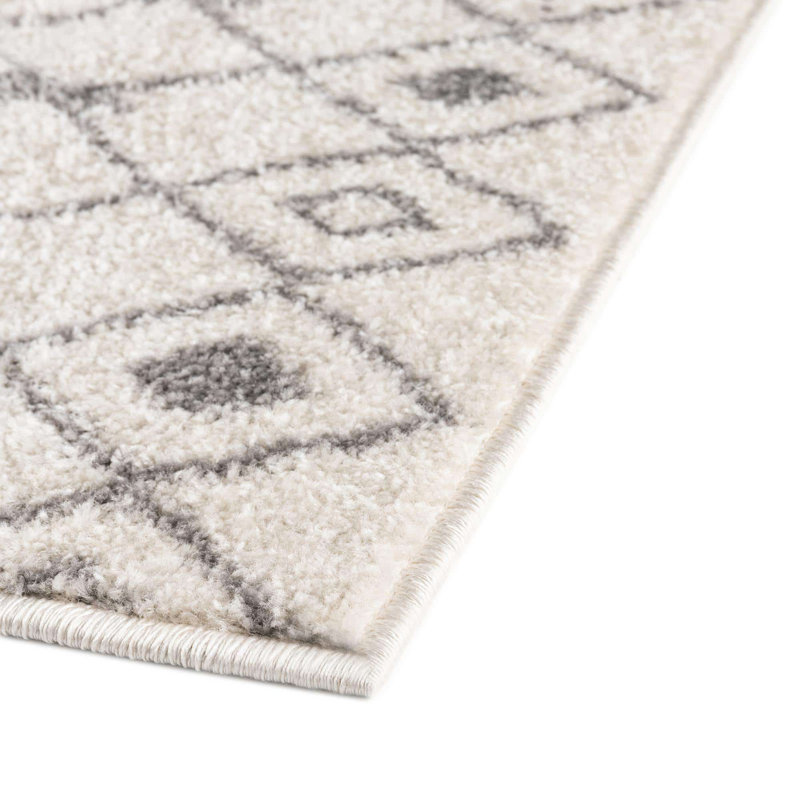 Somerville Geometric Indoor Rug, Rectangle 7'10" x 10', Gray/Ivory