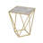 Creative Simple Glass Side Table,Gold+White Color