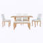 Ensemble de table de salle à manger 6 pièces avec banc, ensemble de table de salle à manger avec 4 chaises capitonnées, garniture cloutée-142171075
