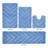 Hugo Premium 100% Cotton 4 Piece Bath Rug Sets with Non-Slip Backing, Machine Washable, Luxurious Chervon Pattern Super Absorbent & Tufted Weave Bath Mat for Bathroom, Shower, and Tub-286268729-286268705
