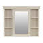 Armoire de rangement murale avec porte miroir, armoire de salle de bain moderne avec miroir, armoire à pharmacie avec 6 tablettes ouvertes-948098277