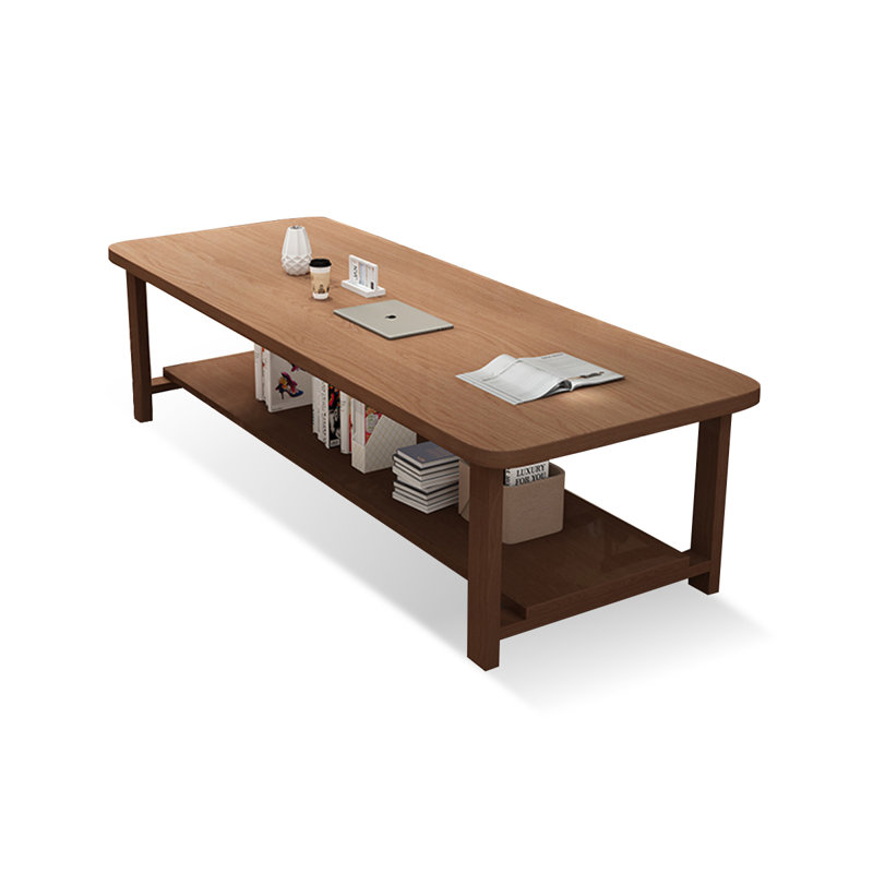Rectangular Solid Wood Dining Table, 29.53"H x 86.61"L x 35.43"W, Nut-Brown