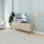 Modern Oak TV Stand with Wall-Mount Option, 70.9 x 24.4 x 16.1 Inches | Coated Particle Board, Thickness: 0.63 Inches | Multiple Shelves for Storage, Scandinavian Design for Living Room & Entertainment Spaces