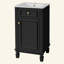 Meuble-lavabo de salle de bain avec lavabo en céramique, ensemble de meuble-lavabo simple autoportant avec porte à fermeture douce, tablette réglable, style français