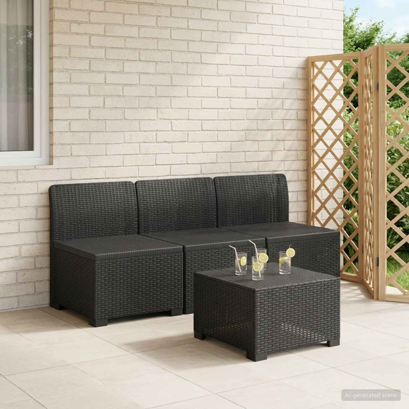 165 cm W Patio Sofa, Anthracite