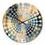Jaune et bleu sarcelle abstrait géométrique Fusion - horloge murale géométrique-101234404