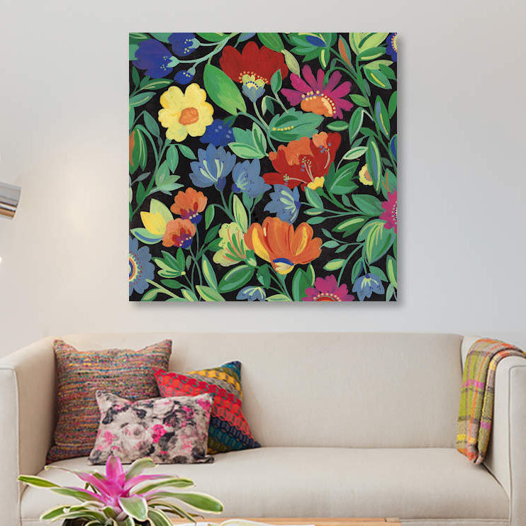 «Jamaican Garden», reproduction sur toile, H 26 po x l 26 po x P 1,5 po, Pas de tapis, Toile tendue