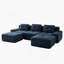 Canapé modulaire en forme de U de 117 pouces, tissu en velours côtelé, siège 3 places profond, siège capitonné mobile, conception sans assemblage, base antidérapante, bleu-396631993-396632000-396632012