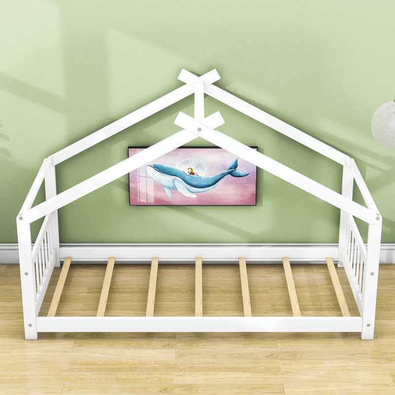 Lit plateforme avec tête de lit Esenler, Simple, Blanc