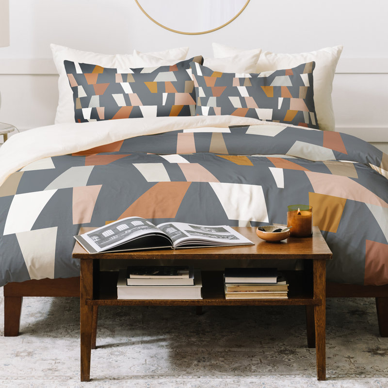 Modern & Contemporary Polyester Geometric Shapes Duvet Cover, Queen