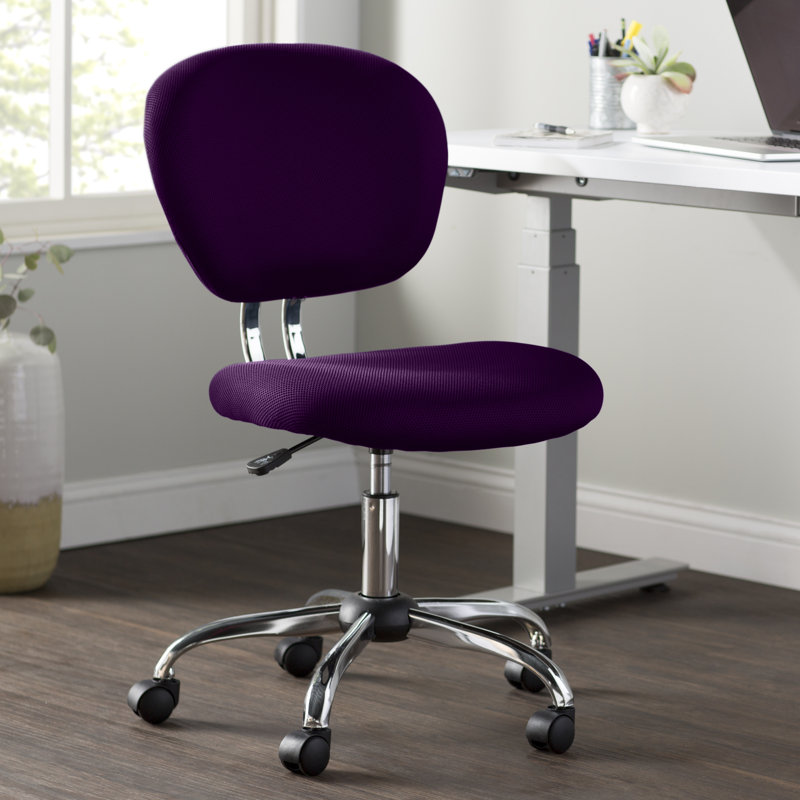 Chaise de bureau pivotante en maille, Mauve, Fixe