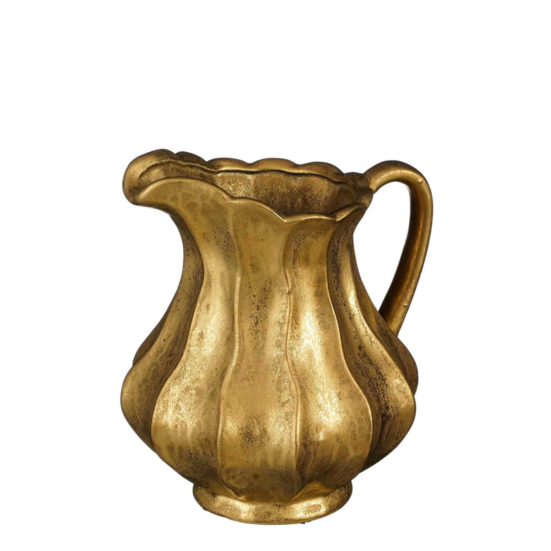 Pimentel Ceramics Table Vase, Gold, 24cm H x 22cm W x 21cm D