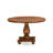 7 Piece Dining Table Set Consist of a Round Dining Room Table with Pedestal and 6 Doeskin Linen Fabric Upholstered Chairs, Antique Walnut-1721541405-1721541404