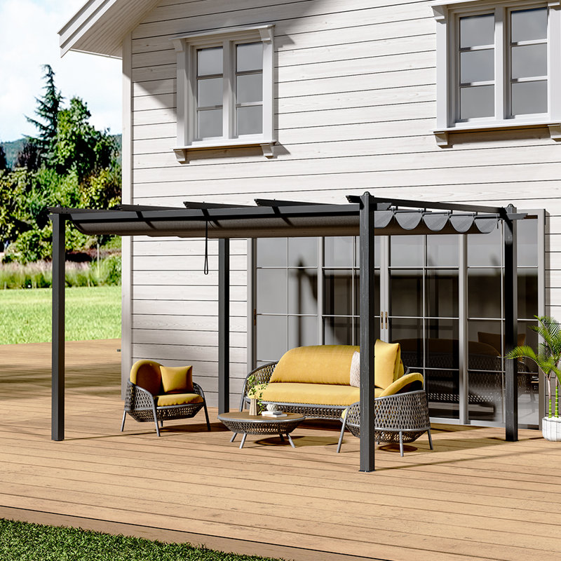 Rolanda Metal Light Grey Pergola, 228cm H x 300cm W x 400cm D